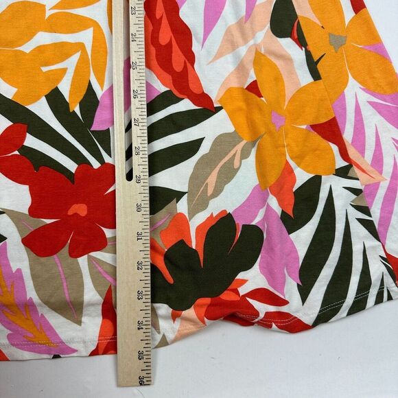 LOFT Multicolor Floral Ruffle A-Line Dress Sleeveless Flutter Sleeve Sz XS - Picture 3 of 10